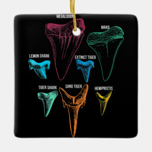 Shark Tooth Hunting - Crazy Shark Gifts Ceramic Ornament