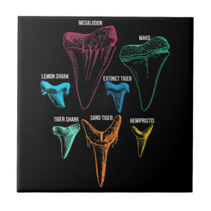 Shark Tooth Hunting - Crazy Shark Gifts Ceramic Tile