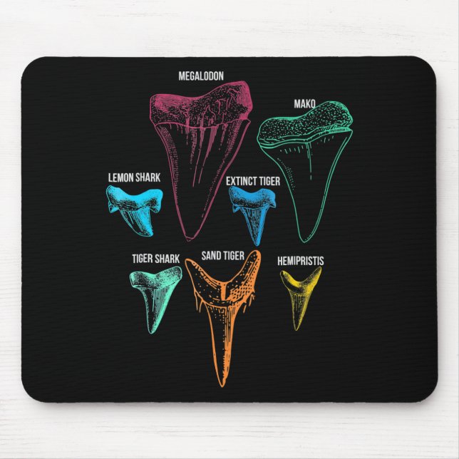 Shark Tooth Hunting - Crazy Shark Gifts Mouse Pad (Front)