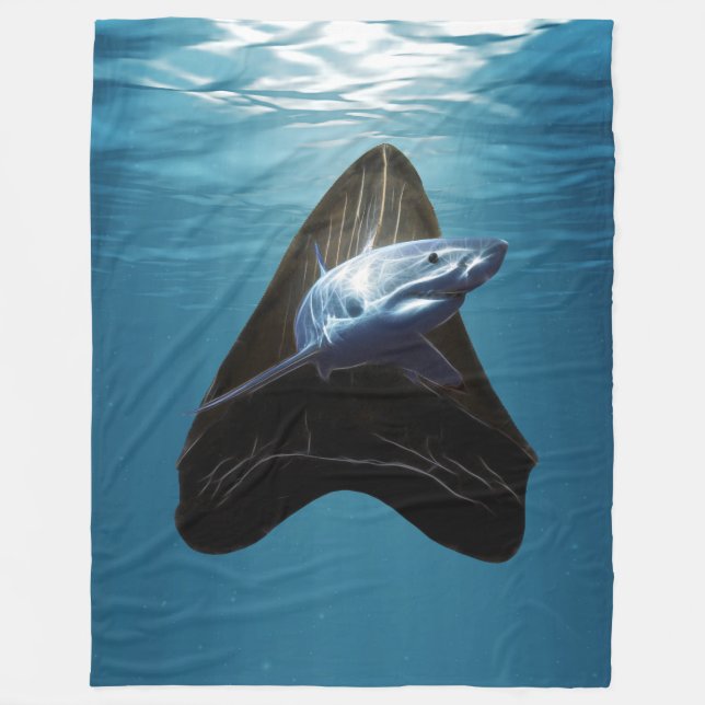 Shark Tooth Ocean Fleece Blanket (Front)
