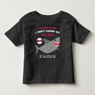 Shark Tree Nut Allergy Alert Customised Toddler T-Shirt