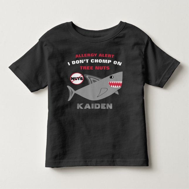 Shark Tree Nut Allergy Alert Customised Toddler T-Shirt (Front)