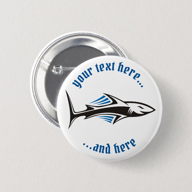 Shark Tribal Icon 1 6 Cm Round Badge (Front & Back)