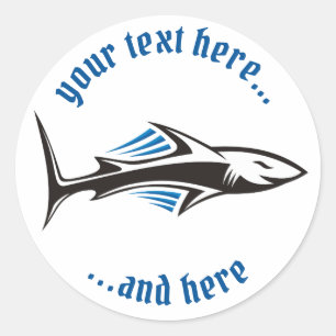 Shark Tribal Icon 1 Classic Round Sticker