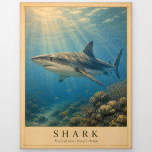 Shark Tropical Pacific VINTAGE Postcard