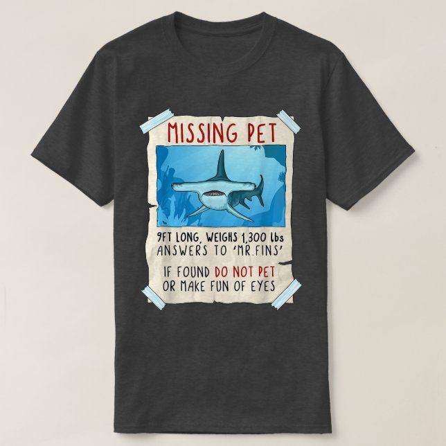 Shark Tshirt, Funny Shark Shirt, Hammerhead Tee, S T-Shirt (Design Front)