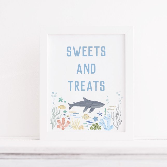 Shark Under The Sea Baby Shower Sweets Poster (Creator Uploaded)