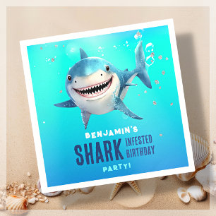 Shark Under The Sea Birthday Party  Napkin