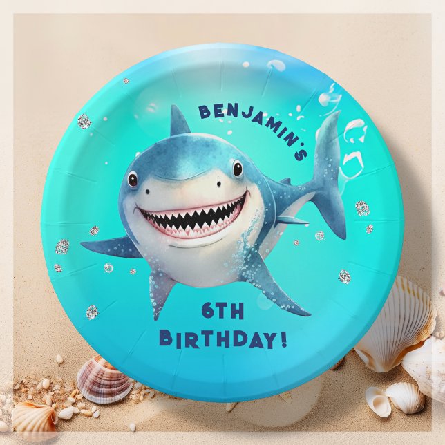 Shark Under The Sea Birthday Party  Paper Plate (Creator Uploaded)