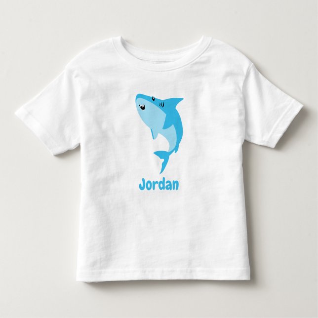 Shark Under The Sea Cute Personalised Toddler T-Shirt (Front)