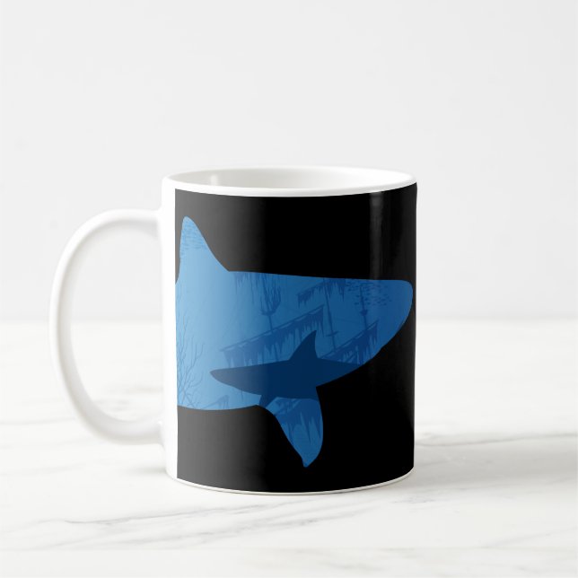 Shark Underwater Marine Landscape Wilderness Coffee Mug (Left)