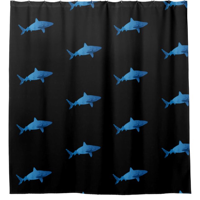Shark Underwater Marine Landscape Wilderness Shower Curtain (Front)