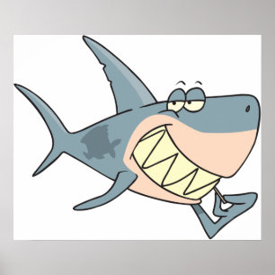 Shark Using a Toothpick Poster