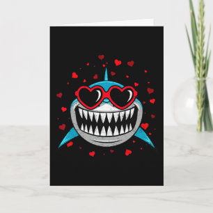 Shark Valentine Sungles Heart Cute Lovers Card
