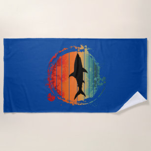 SHARK VINTAGE RETRO BEACH TOWEL