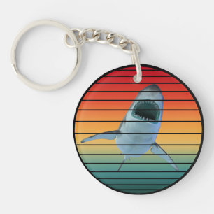 shark vintage style key ring