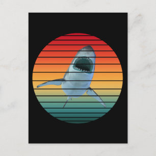 shark vintage style postcard