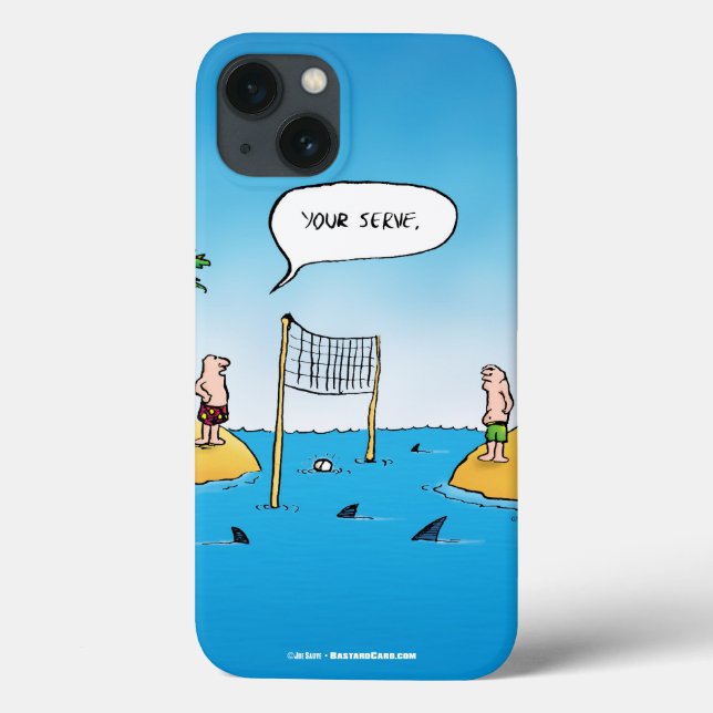 Shark Volleyball Funny Cartoon Case-Mate iPhone Case (Back)