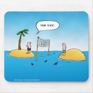 Shark Volleyball Funny Cartoon Mouse Pad