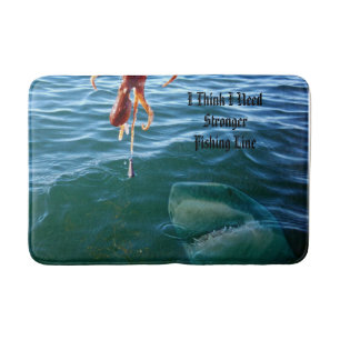 Shark Wanting To Eat Octopus, Memory Foam Bath Mat