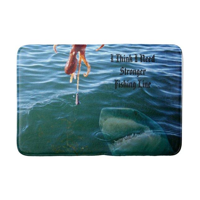 Shark Wanting To Eat Octopus, Memory Foam Bath Mat (Front)