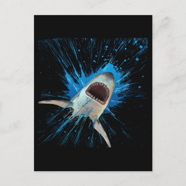 SHARK WATER SPLASH OCEAN POSTCARD (Front)