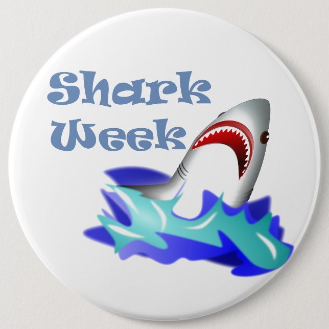 Shark Week 6 Cm Round Badge (Front)