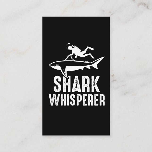 Shark Whisperer Scuba Diving Ocean Diver Business Card (Front)