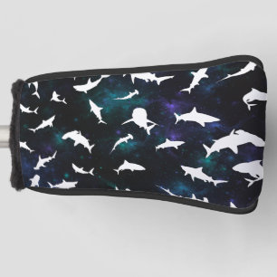 Shark white shadow on Dark galaxy Space Golf Head Cover