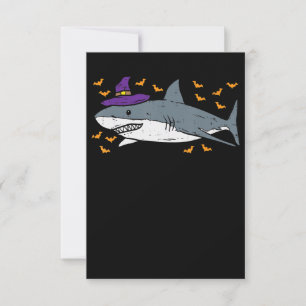 Shark Witch Funny Animal Halloween RSVP Card