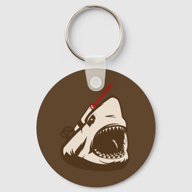 Shark with a Frickin' Laser Beam Key Ring (Front)