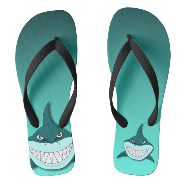 Shark with gradient background thongs (Footbed)