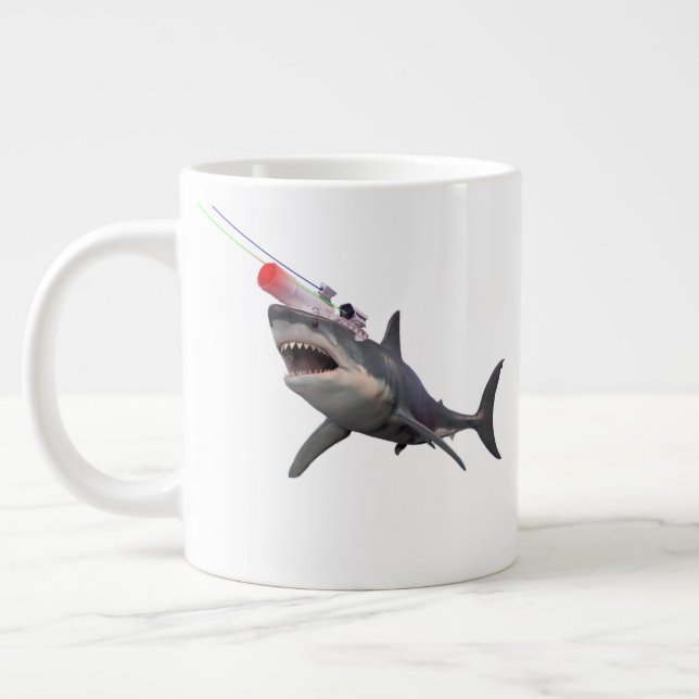 Shark With Laser Beams on its Head Large Coffee Mug (Left)