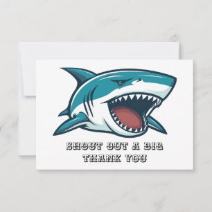Shark with open mouth thank you card