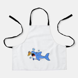Shark with Pizza as Bait Apron