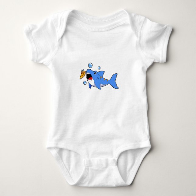 Shark with Pizza as Bait Baby Bodysuit (Front)