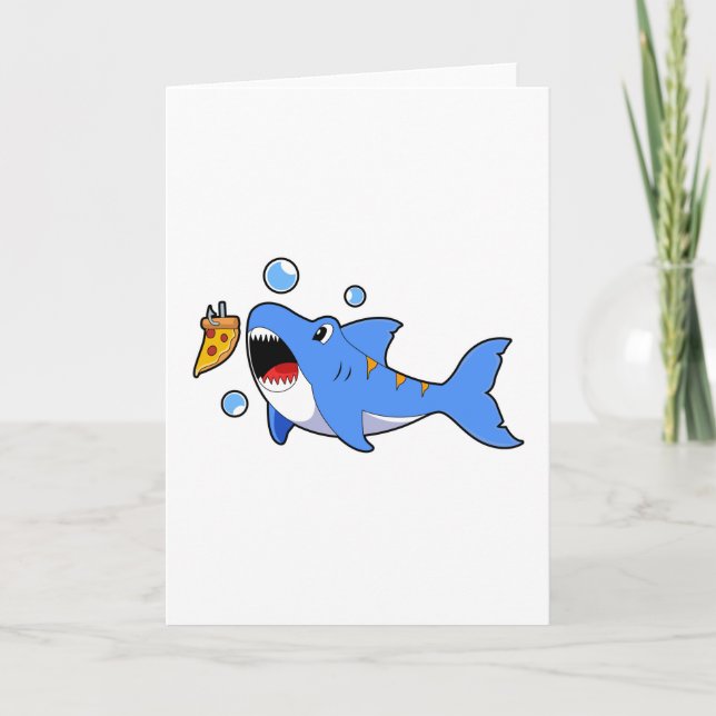 Shark with Pizza as Bait Card (Front)