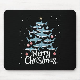 Shark Xmas Tree Sharks Christmas Tree Merry Dogmas Mouse Pad