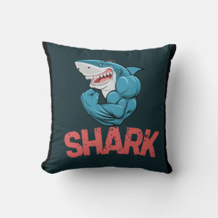"Shark Zone Throw Pillow – Bold Ocean Vibes"