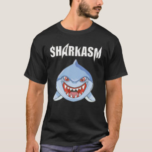 Sharkasm word play sea water sharp teeth 2 T-Shirt