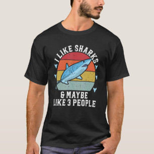 Sharks And 3 People Outdoor Fishing Travelling Oce T-Shirt
