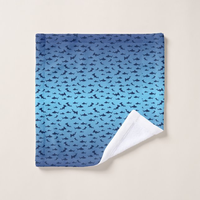Sharks and Hammerhead Sharks Bath Towel Set (Wash Cloth)