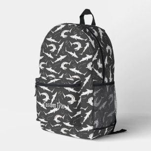 Sharks and Hooks Pattern Printed Backpack