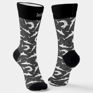 Sharks and Hooks Pattern Socks