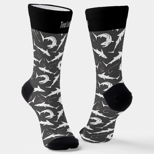 Sharks and Hooks Pattern Socks (Angled)