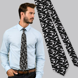 Sharks and Hooks Pattern Tie