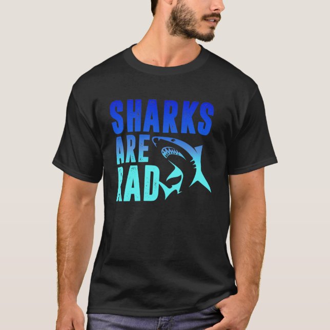 SHARKS ARE RAD  Shark  Boy Girl Toddler Kid School T-Shirt (Front)