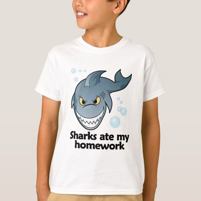 Sharks ate my homework T-Shirt (Front)