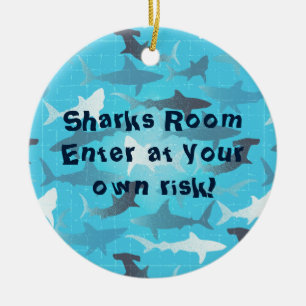 sharks! ceramic ornament