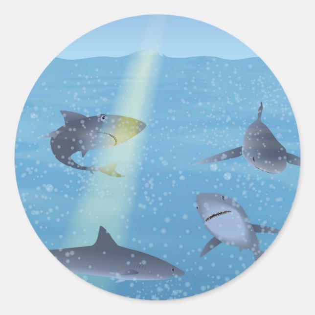 Sharks Classic Round Sticker (Front)